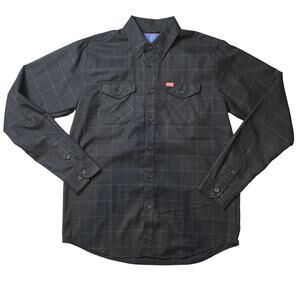 Dixxon Flannel Co Shirt Mens Large Tall Pinhead Black Long Sleeve Button Down